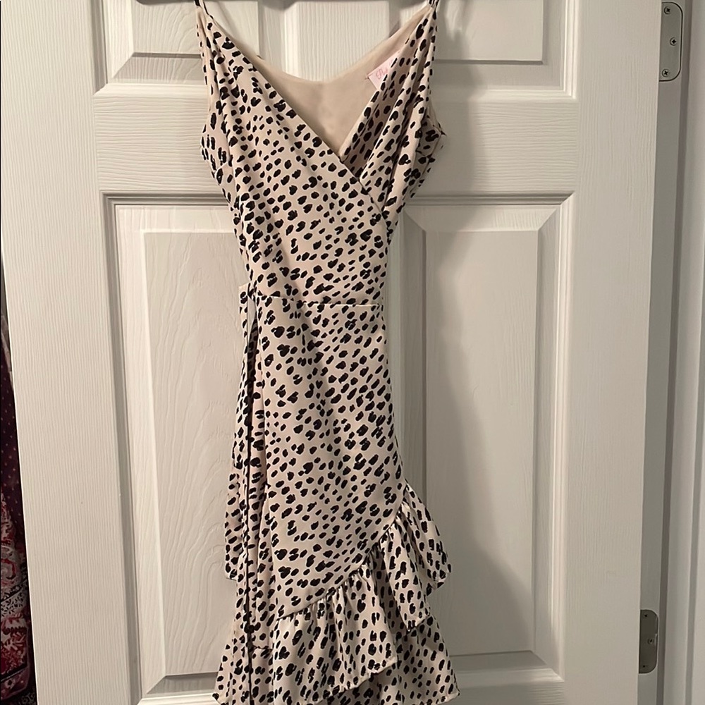 Pink Lily Leopard Print Wrap Dress
